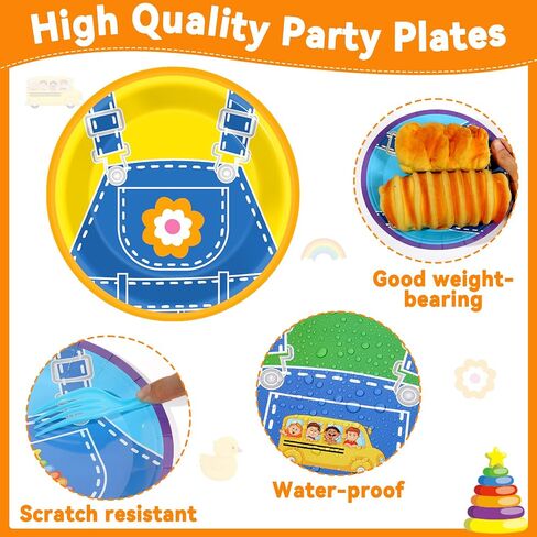 48Pcs Girls Birthday Plates for Party Cartoon Teacher Dessert Plates Girl Happy Birthday Decorations English Teacher Supplies for Baby Shower Boys Girl Cartoon Party Décor in Saudi Arabia