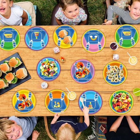 48Pcs Girls Birthday Plates for Party Cartoon Teacher Dessert Plates Girl Happy Birthday Decorations English Teacher Supplies for Baby Shower Boys Girl Cartoon Party Décor in Saudi Arabia