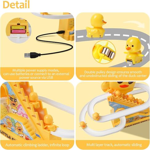 التزود بالوقود في تسلق البط مسارات Slide Slide مجموعة مع وحدة تحكم عن بُعد ، ألعاب Coaster Roller للأطفال الصغار ، الأطفال في وقت مبكر من الألعاب التعليمية مع الموسيقى ، الأغاني ، القصص in Kuwait