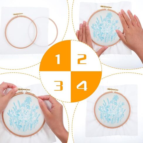 2 PCS الأطواق التطريز الخشبية ، إطار تطريز خشب الزان الطبيعي ، إطار الإبرة المعلقة ، دائرة خشبية من غرزة الخشب للخياطة الفنية ، الديكور DIY ، أحجام 2 in Kuwait