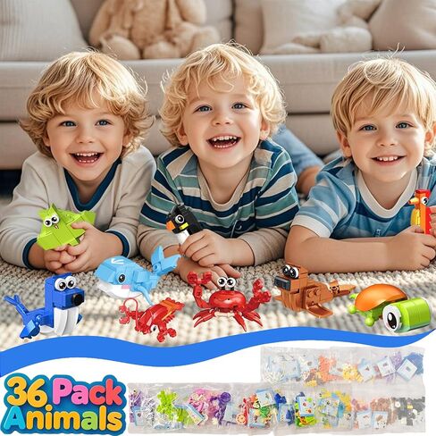 24 Pack Party Favors for Kids ، 72 Animal Mini Block مجموعات ， أكياس Goodie للفصول الدراسية ، جوائز الكرنفال ، عيد الفصح ، تفضل عيد ميلاد للفتيات الذين تتراوح أعمارهم بين 6-12 عامًا in Kuwait