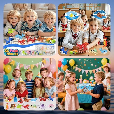 24 Pack Party Favors for Kids ، 72 Animal Mini Block مجموعات ， أكياس Goodie للفصول الدراسية ، جوائز الكرنفال ، عيد الفصح ، تفضل عيد ميلاد للفتيات الذين تتراوح أعمارهم بين 6-12 عامًا in Kuwait
