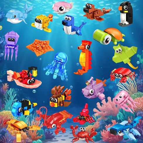 24 Pack Party Favors for Kids ، 72 Animal Mini Block مجموعات ， أكياس Goodie للفصول الدراسية ، جوائز الكرنفال ، عيد الفصح ، تفضل عيد ميلاد للفتيات الذين تتراوح أعمارهم بين 6-12 عامًا in Kuwait