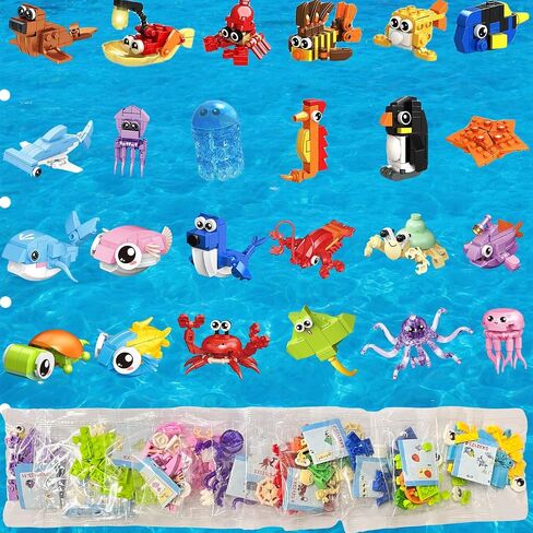 24 Pack Party Favors for Kids ، 72 Animal Mini Block مجموعات ， أكياس Goodie للفصول الدراسية ، جوائز الكرنفال ، عيد الفصح ، تفضل عيد ميلاد للفتيات الذين تتراوح أعمارهم بين 6-12 عامًا in Kuwait