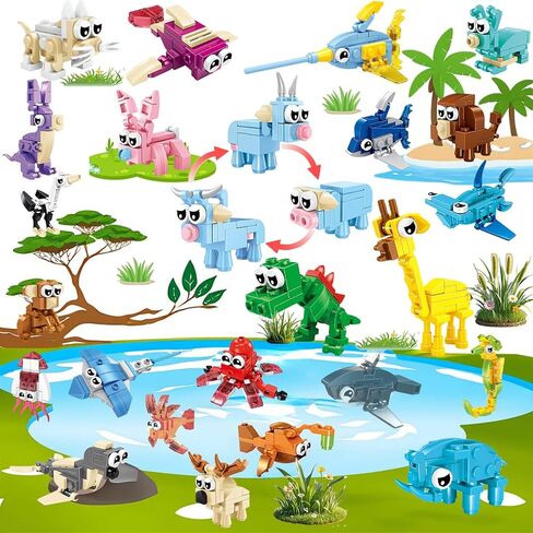 24 Pack Party Favors for Kids, 72 Animal Mini Block Sets， Classroom Goodie Bags, Carnival Prizes, Easter, Birthday Favors for Boys Girls Ages 6-12 in Saudi Arabia