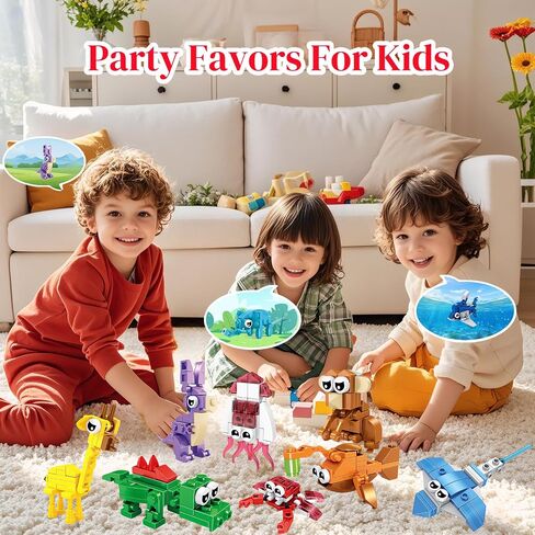 24 Pack Party Favors for Kids, 72 Animal Mini Block Sets， Classroom Goodie Bags, Carnival Prizes, Easter, Birthday Favors for Boys Girls Ages 6-12 in Saudi Arabia