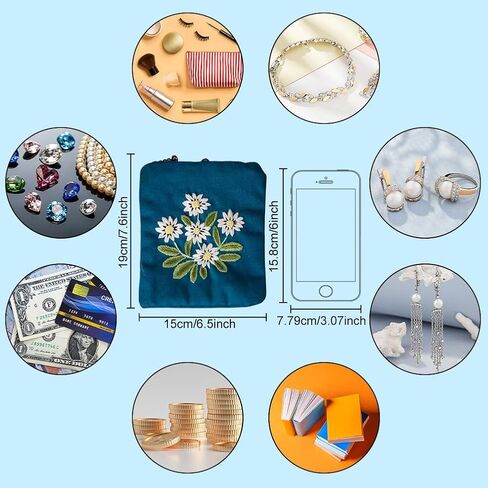 Webeedy 2 مجموعات DIY تطريز زهرة MINI Wallet Kit للمبتدئين البالغين ، مجموعة محفظة خياطة طقم تشمل الإبر مواضيع تطريز ، مستلزمات الإبرة ديكور عيد الميلاد ، 6.5 × 7.6 بوصة in Kuwait