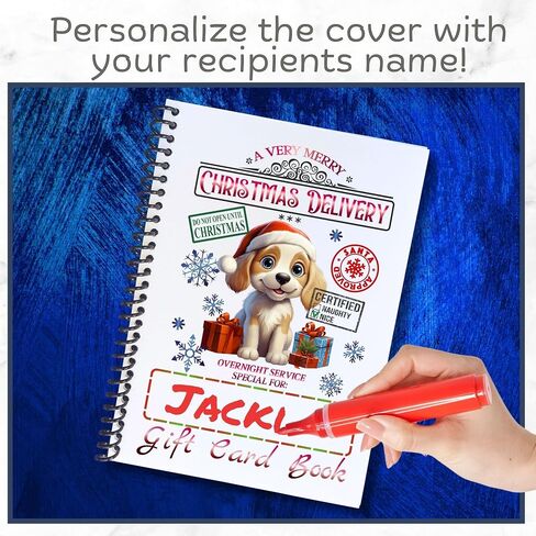 Christmas Gift Card Book 5x7 inches with Stickers, 10 Page Soft Cover Spiral Bound with Protective PVC Cover, and 20 Double Sided Sticky Dots - 8 Different Cover Design Options (Pink Holly Jolly) in Saudi Arabia