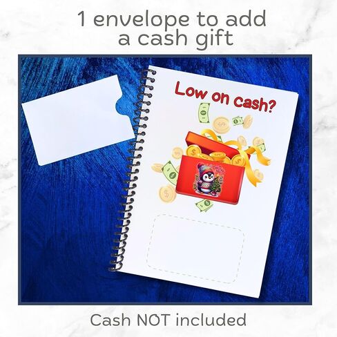 Christmas Gift Card Book 5x7 inches with Stickers, 10 Page Soft Cover Spiral Bound with Protective PVC Cover, and 20 Double Sided Sticky Dots - 8 Different Cover Design Options (Pink Holly Jolly) in Saudi Arabia