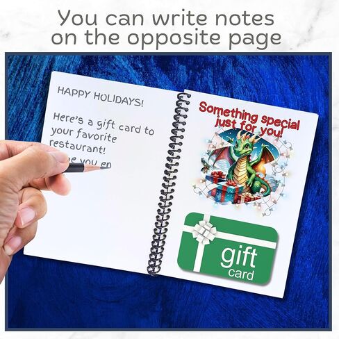 Christmas Gift Card Book 5x7 inches with Stickers, 10 Page Soft Cover Spiral Bound with Protective PVC Cover, and 20 Double Sided Sticky Dots - 8 Different Cover Design Options (Pink Holly Jolly) in Saudi Arabia