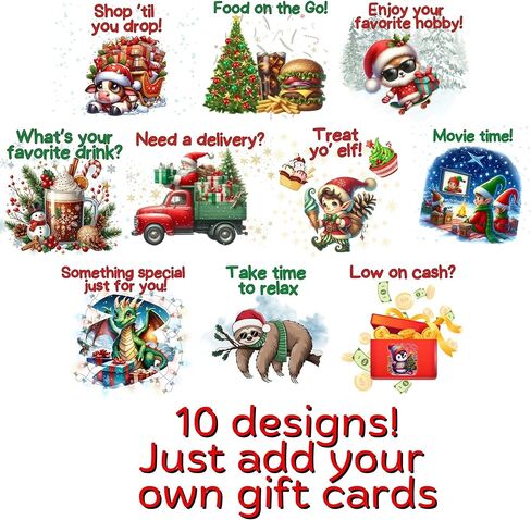 Christmas Gift Card Book 5x7 inches with Stickers, 10 Page Soft Cover Spiral Bound with Protective PVC Cover, and 20 Double Sided Sticky Dots - 8 Different Cover Design Options (Pink Holly Jolly) in Saudi Arabia