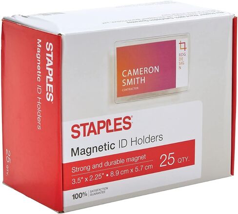 Staples 2797800 MGNTC Badgehldr CC SZ CLR 25PK in Saudi Arabia