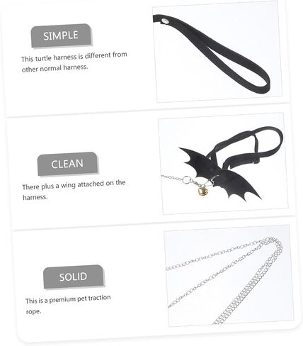 Galpada Turtle Leash Harness reptile Harness Leash للسلحفاة القابلة للتعديل حبل المشي تصميم الجناح لتصميم جذاب لإكسسوارات دبابات الزواحف s in Kuwait
