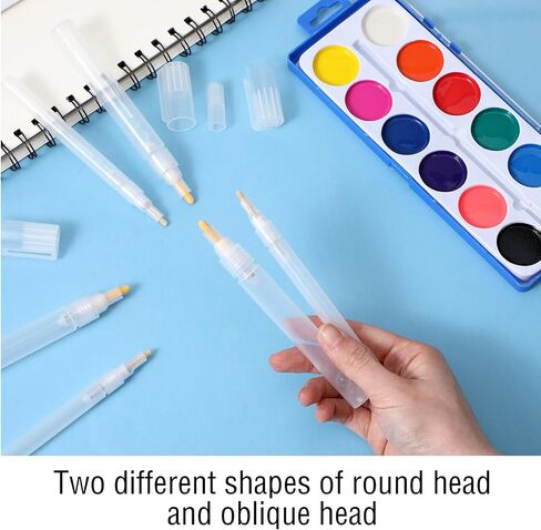 6 PCS Paint Pen for Touch 3 Mm 4.5 Mm Fillable Refillable Paint Markers Blank Round Head Refillable Clear White Acrylic Permanent Fillable Empty for Rock Painting Ceramics Glass Stone Art DIY in Saudi Arabia