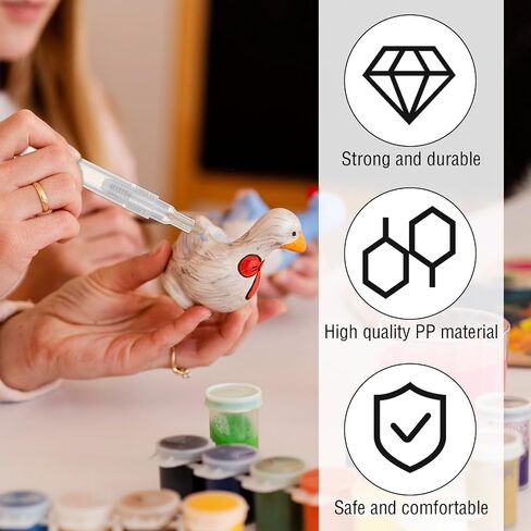 6 PCS Paint Pen for Touch 3 Mm 4.5 Mm Fillable Refillable Paint Markers Blank Round Head Refillable Clear White Acrylic Permanent Fillable Empty for Rock Painting Ceramics Glass Stone Art DIY in Saudi Arabia