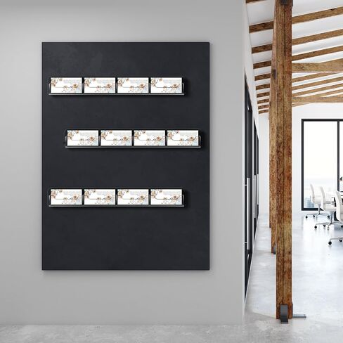Weysat 3 Pack Business Card Holder Wall Mount Clear Acrylic متعددة حامل بطاقة العمل عرض ملصق التسويق لتجزئة المكاتب المنزلية ، 12 جيوبًا في المجموع ، ويحتوي كل منها على 30-50 بطاقة in Saudi Arabia