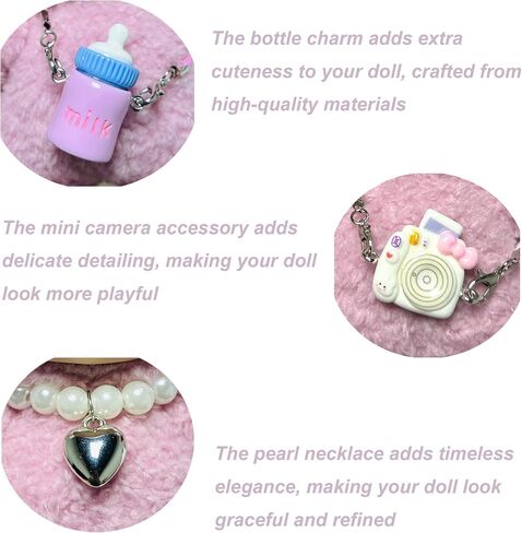 5-in-1 Doll Clothes Compatible with 17cm Dolls, 2 × Cute Outfit Set with Fashion Accessories, Chic Style for Collectible Figures (No Doll) in Saudi Arabia