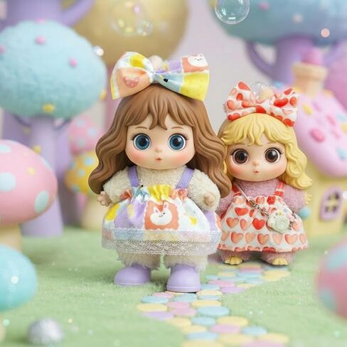 5-in-1 Doll Clothes Compatible with 17cm Dolls, 2 × Cute Outfit Set with Fashion Accessories, Chic Style for Collectible Figures (No Doll) in Saudi Arabia