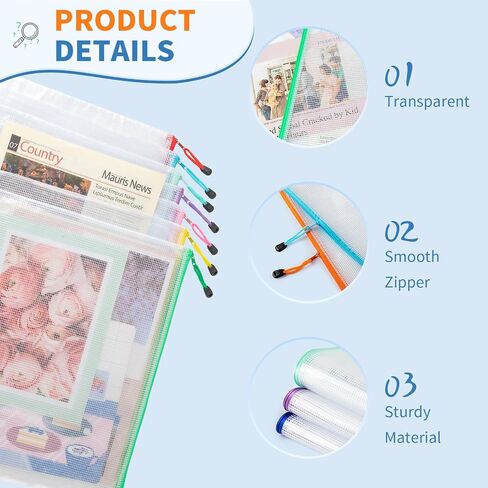 Umriox 32PCS 16 Colors Small Zipper Pouch, 9.5 x 7.1 in, Zipper Bags for Puzzles, School Office Supplies and Travel Storage in Saudi Arabia
