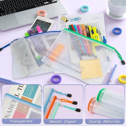 Umriox 32PCS 16 Colors Small Zipper Pouch, 9.5 x 7.1 in, Zipper Bags for Puzzles, School Office Supplies and Travel Storage in Saudi Arabia