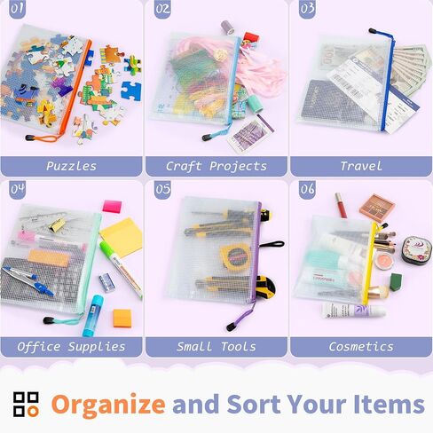 Umriox 32PCS 16 Colors Small Zipper Pouch, 9.5 x 7.1 in, Zipper Bags for Puzzles, School Office Supplies and Travel Storage in Saudi Arabia