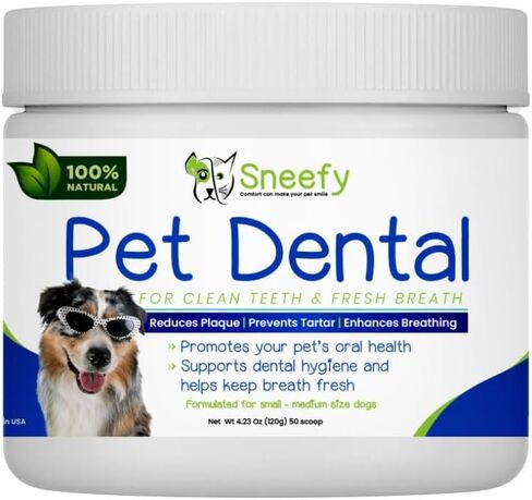 Dental Powder for Dogs, Dog Fresh Breath Powder and Cats Breath Freshener, Plaque Off Pet Tooth Cleaning, Bad Breath & Tartar Remover for Dogs,with Natural Herbal Blend + Probiotics (Chicken-120g) in Saudi Arabia