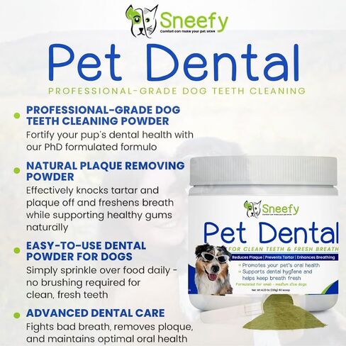 Dental Powder for Dogs, Dog Fresh Breath Powder and Cats Breath Freshener, Plaque Off Pet Tooth Cleaning, Bad Breath & Tartar Remover for Dogs,with Natural Herbal Blend + Probiotics (Chicken-120g) in Saudi Arabia