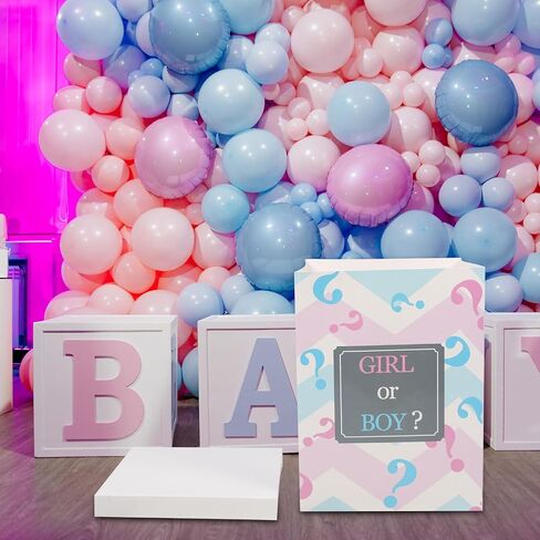 Gadpiparty Box بين الجنسين الكشف عن الأفكار بين الجنسين تكشف الزخارف بالون بوي أو فتاة بريق باقة حزمة عيد ميلاد ديكور كعكة بوي فتاة in Saudi Arabia