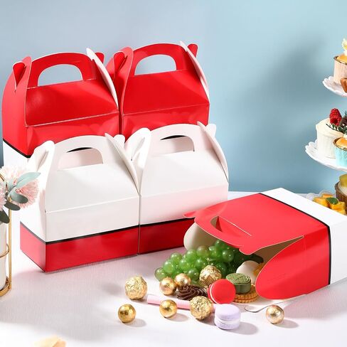 12 PCS Cartoon Animation Party Gift Boxes Goodie Gable Paper Home Boxs with Handles Birthday حفلة ديكور للأطفال in Kuwait