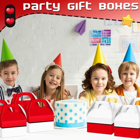 12 PCS Cartoon Animation Party Gift Boxes Goodie Gable Paper Home Boxs with Handles Birthday حفلة ديكور للأطفال in Kuwait