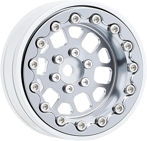 4PCS Aluminum 1.3 Inch Wheels Hubs for 1/24 Axial SCX24 FCX24 1/18 TRX4M Redcat Ascent-18 HPI Venture18 RC Crawler Upgrade Parts,Chrome in Saudi Arabia