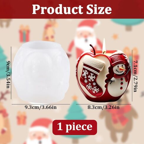 WANDIC Christmas Colored Ball Silicone Mold, 1 Piece Cylindrical Candle Mould Crafts Casting Mold for Christmas Decoration Home Decor Crafts Gifts in Saudi Arabia
