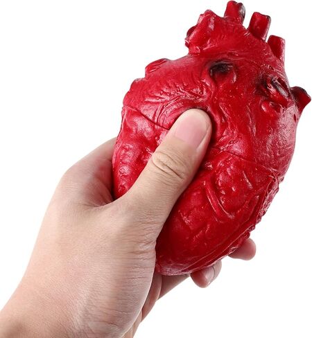 NUOBESTY Fake Heart Prank Prop, 1pc Halloween Scary Heart Model Realistic Halloween Body Parts Simulation Haunted House Props for Party, Home Decorations in Saudi Arabia