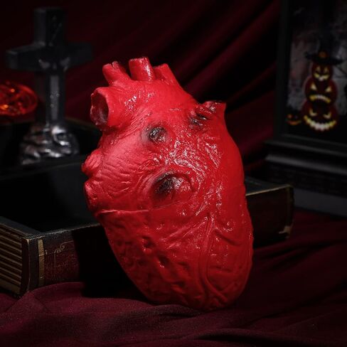 NUOBESTY Fake Heart Prank Prop, 1pc Halloween Scary Heart Model Realistic Halloween Body Parts Simulation Haunted House Props for Party, Home Decorations in Saudi Arabia