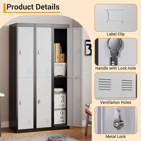 Metal Storage, Locker with 1 Door and 1 Shelf, Storage Cabinet for Gym, School and Office, Gray. in Saudi Arabia