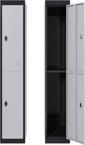Metal Storage, Locker with 1 Door and 1 Shelf, Storage Cabinet for Gym, School and Office, Gray. in Saudi Arabia