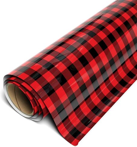 Siser EasyPSV Patterns 11.8" x 3ft Roll - Self Adhesive Permanent Craft Vinyl (Buffalo Plaid Red) in Saudi Arabia
