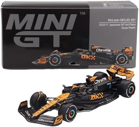 Diecast Model Car متوافق مع Mini GT 1:64 McLaren MCL60#81 OSCAR PIASTRI 2023 F1 JAPAN GP 3RD PLACE LIMITED EDITION MGT00768-BLA in Saudi Arabia