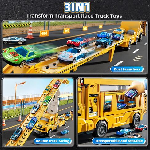 ألعاب شاحنة سيارة صغيرة للسيارة لـ 3 4 5 6 7 7 8 سنوات ، تم تعيين مسار لعبة Transporter Truck مع 12 لعبة من ألعاب السيارات المميتة ، هدايا لعبة 3 4 5 5 أولاد يبلغ من العمر 6 سنوات in Kuwait