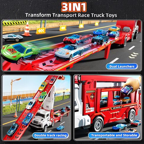 ألعاب شاحنة سيارة صغيرة للسيارة لـ 3 4 5 6 7 7 8 سنوات ، تم تعيين مسار لعبة Transporter Truck مع 12 لعبة من ألعاب السيارات المميتة ، هدايا لعبة 3 4 5 5 أولاد يبلغ من العمر 6 سنوات in Kuwait