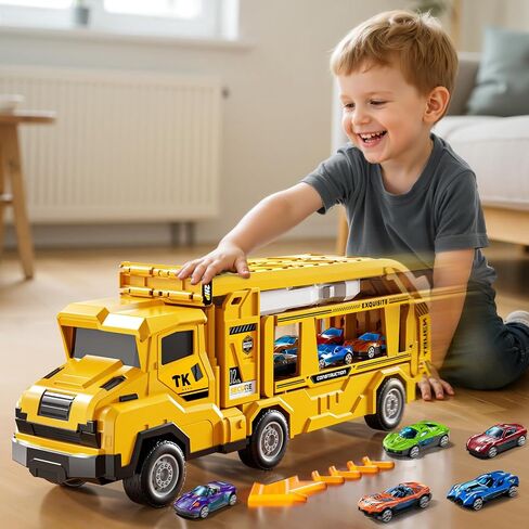 ألعاب شاحنة سيارة صغيرة للسيارة لـ 3 4 5 6 7 7 8 سنوات ، تم تعيين مسار لعبة Transporter Truck مع 12 لعبة من ألعاب السيارات المميتة ، هدايا لعبة 3 4 5 5 أولاد يبلغ من العمر 6 سنوات in Kuwait