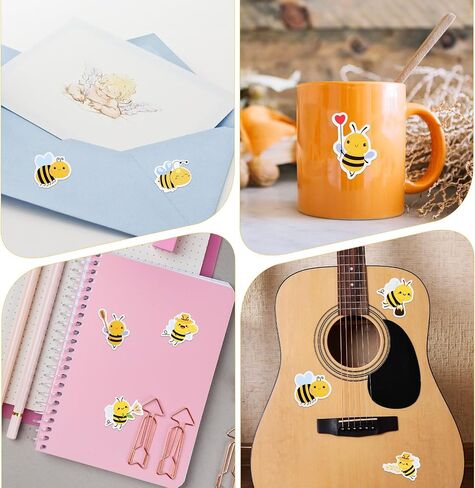 500 Pcs Bumble Bee Stickers, Cute Animal Stickers Reward Sticker Envelope Seals Bee Themed Decor Party Favors for Craft Laptop Water Bottle Skateboard in Saudi Arabia