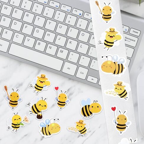 500 pcs ملصقات نحلة طعمة ، ملصقات حيوانات لطيفة مكافأة ملصقات مغلفات نسل ديكور الحفلات الحفلات للحرف اليدوية لوح زجاجة ماء. in Kuwait