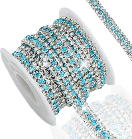3 ياردات 3 صفوف تقليم الراين ، سلسلة Crystal Close للحرف اليدوية ، ملابس باقة الزفاف ، ديكورات DIY (وردي فاتح ، 3 ياردات) in Kuwait