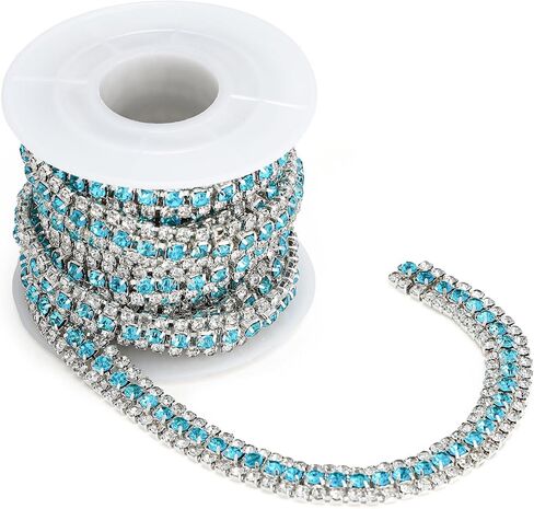 3 ياردات 3 صفوف تقليم الراين ، سلسلة Crystal Close للحرف اليدوية ، ملابس باقة الزفاف ، ديكورات DIY (وردي فاتح ، 3 ياردات) in Kuwait