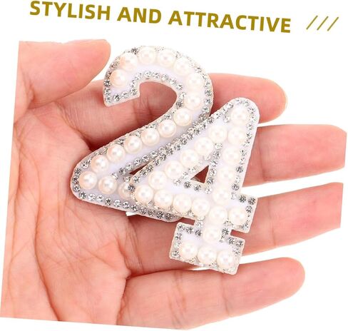 بقع رقم لؤلؤة راينستون الأنيقة 20pcs بقع ملابس حديدية على أكياس أحذية DIY in Saudi Arabia