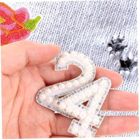 بقع رقم لؤلؤة راينستون الأنيقة 20pcs بقع ملابس حديدية على أكياس أحذية DIY in Saudi Arabia