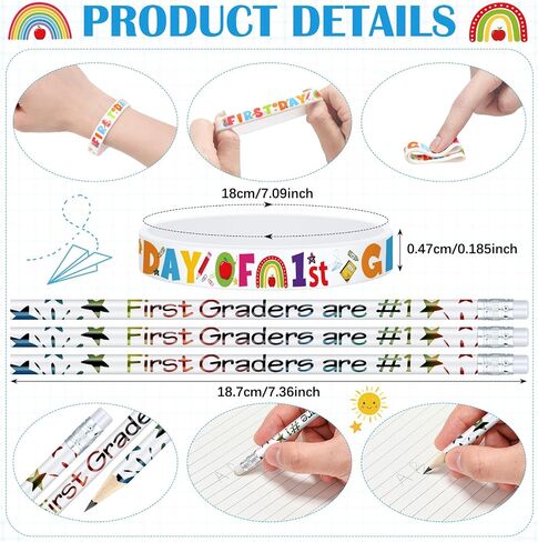 TaoBary 24 Sets 1st Graders Pencils and Silicone Bracelets Set Motivational Pencils Back to School Supplies for Kids Student Teacher Classroom Reward in Saudi Arabia