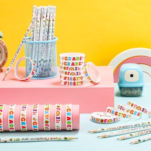 TaoBary 24 Sets 1st Graders Pencils and Silicone Bracelets Set Motivational Pencils Back to School Supplies for Kids Student Teacher Classroom Reward in Saudi Arabia
