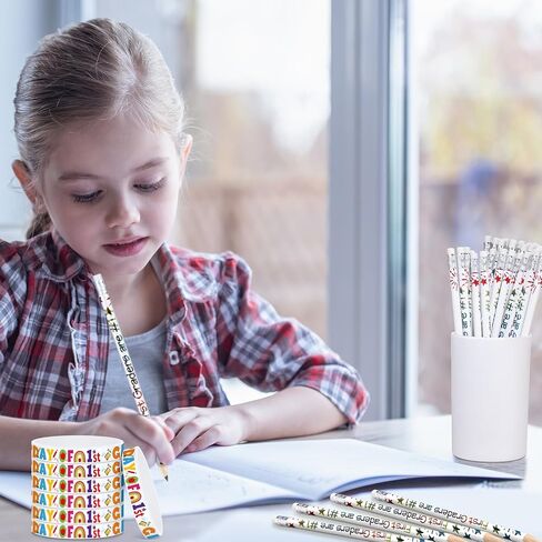 TaoBary 24 Sets 1st Graders Pencils and Silicone Bracelets Set Motivational Pencils Back to School Supplies for Kids Student Teacher Classroom Reward in Saudi Arabia